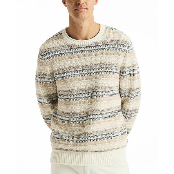 ʥƥ  ˥å&  Men's Striped Crewneck Sweater Marshmallow