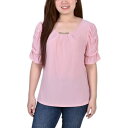 ニューヨークコレクション レディース カットソー トップス Petite Elbow Cuffed Sleeve Hardware Top Mellow Ros