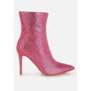 ロンンドンラグ レディース ブーツ シューズ Anun Rhinestones Embellished High Ankle Boots Pink
