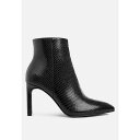 ロンンドンラグ レディース ブーツ シューズ Tatria Textured Stiletto Heel Ankle Boots Black