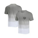 ファナティクス メンズ シャツ トップス Men's NFL x Darius Rucker Collection by Silver, White Las Vegas Raiders Dip Dye Pocket T-shirt Silver, White(4)