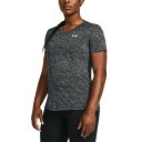 アンダーアーマー レディース カットソー トップス Women's Twist Tech V-Neck Short-Sleeve Top Black / / W...