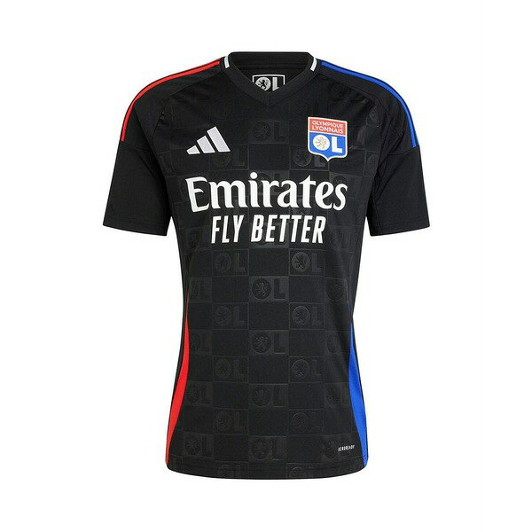 アディダス メンズ シャツ トップス Men's Black Olympique Lyonnais 2024/25 Away Replica Jersey Black