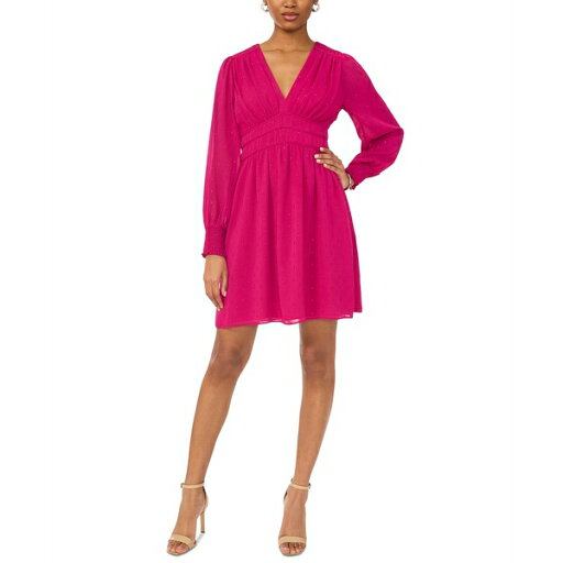 ワンステイト レディース ワンピース トップス Women's Clip-Dot Fit & Flare Dress Wild Petunia ワンステイト レディース ワンピース トップス Women's Clip-Dot Fit & Flare Dress Wild Petunia