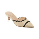 バンドリーノ レディース オックスフォード シューズ Women's Mymy Pointed Toe Kitten Heel Mules Light Natural/Black