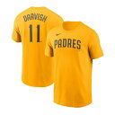 ナイキ メンズ シャツ トップス Men's Yu Darvish Gold San Diego Padres Name Number T-shirt Gold