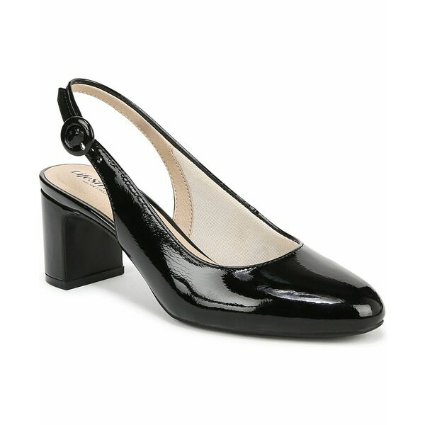 ライフストライド レディース パンプス シューズ Women's Tia Block Heel Slingback Pumps Black Faux Patent