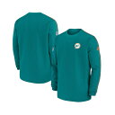 ナイキ メンズ シャツ トップス Men's Aqua Miami Dolphins Alternate Logo Coach Long Sleeve T-Shirt Aqua