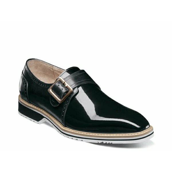 ステイシーアダムス メンズ スリッポン・ローファー シューズ Bartram Monk Strap Slip-On Black