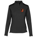 レベルウェア レディース パーカー・スウェットシャツ アウター Baltimore Orioles Levelwear Women's Daybreak QuarterZip Pullover Top Black