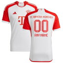 アディダス メンズ ユニフォーム トップス Bayern Munich adidas 2023/24 Home Replica Custom Jersey White