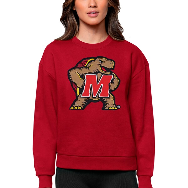 ƥ ǥ ѡåȥ  Maryland Terrapins Antigua Women's Victory Crewneck Pullover Sweatshirt Red