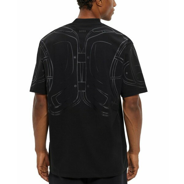楽天astyヒューゴボス メンズ Tシャツ トップス Men's BOSS x NFL Miami Dolphins Oversized T-shirt Black