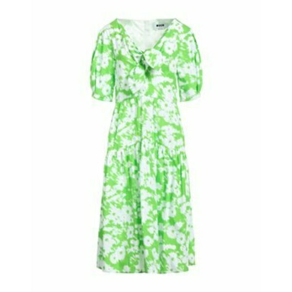 【送料無料】 エムエスジイエム レディース ワンピース トップス Midi dresses Green