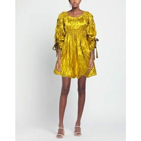 【送料無料】 ウラ・ジョンソン レディース ワンピース トップス Mini dresses Yellow