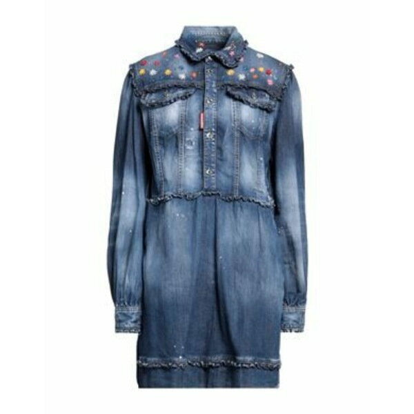 【送料無料】 ディースクエアード レディース ワンピース トップス Mini dresses Blue