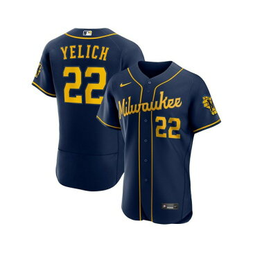 ナイキ メンズ パーカー・スウェットシャツ アウター Men's Christian Yelich Navy Milwaukee Brewers 50Th Season Alternate Authentic Player Jersey Navy