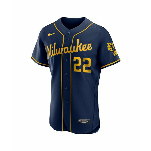 ナイキ メンズ パーカー・スウェットシャツ アウター Men's Christian Yelich Navy Milwaukee Brewers 50Th Season Alternate Authentic Player Jersey Navy