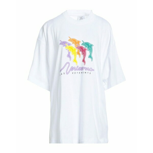 【送料無料】 ヴェトモン レディース カットソー トップス T-shirts White