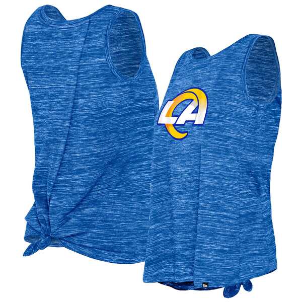 ニューエラ レディース Tシャツ トップス Los Angeles Rams New Era Women 039 s Space Dye TieBack Tank Top Royal