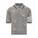 トムブラウン メンズ ポロシャツ トップス 4-bar Striped Dog Polo LT GREY