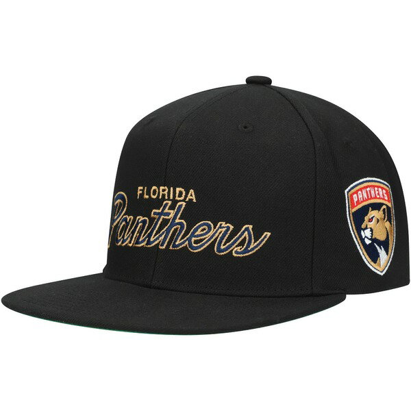 ミッチェル＆ネス ミッチェル&ネス メンズ 帽子 アクセサリー Florida Panthers Mitchell & Ness Core Team Script 2.0 Snapback Hat Black