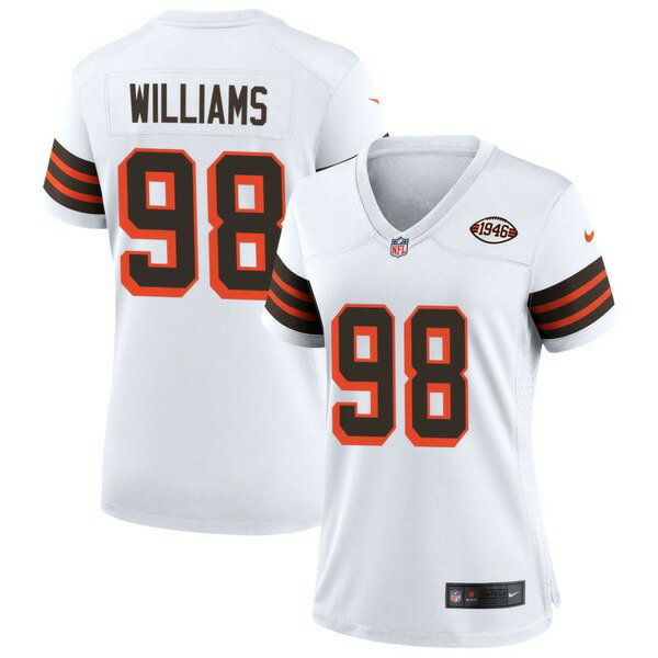 ʥ ǥ ˥ե ȥåץ Cleveland Browns Nike Women's 1946 Collection Alternate Custom Jersey White