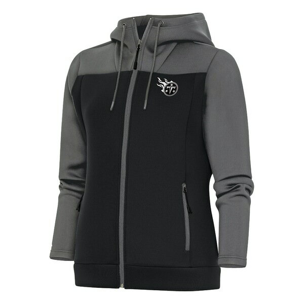 ƥ ǥ 㥱åȡ֥륾  Tennessee Titans Antigua Women's Metallic Logo Protect FullZip Jacket Steel/Charcoal