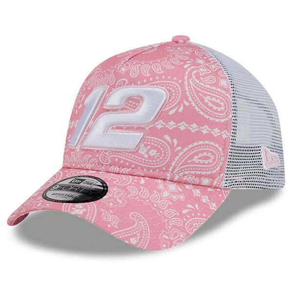 ニューエラ メンズ 帽子 アクセサリー Ryan Blaney New Era 9FORTY AFrame Trucker Paisley Adjustable Hat Pink