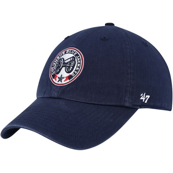 tH[eB[Zu Y Xq ANZT[ Columbus Blue Jackets '47 Alternate Clean Up Adjustable Hat Navy