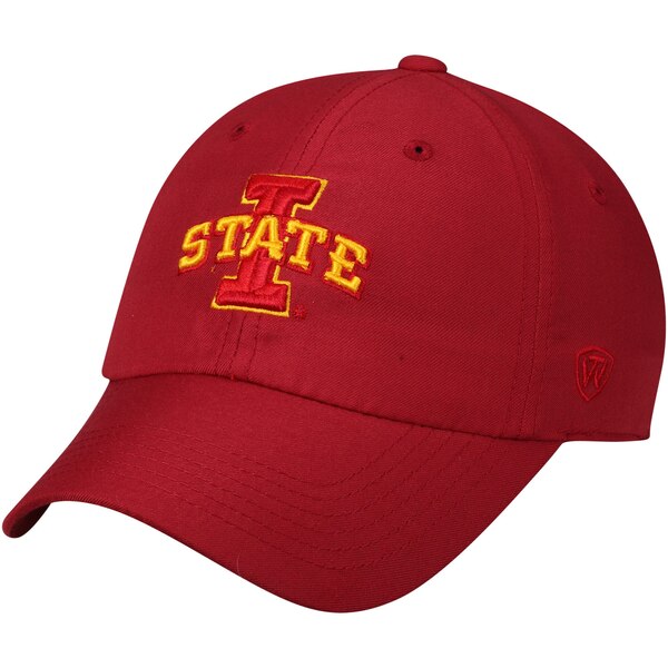 トップ・オブ・ザ・ワールド メンズ 帽子 アクセサリー Iowa State Cyclones Top of the World Primary Logo Staple Adjustable Hat Cardinal