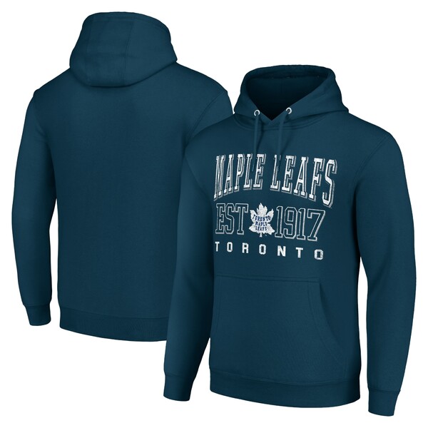 スターター メンズ パーカー・スウェットシャツ アウター Toronto Maple Leafs Starter Retro Graphic Pullover Hoodie Navy