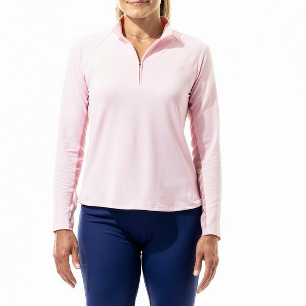 T \C fB[X Vc gbvX SanSoleil Women's Long Sleeve Mock Neck Shirt Ballet Pink