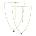 Wj xj[j fB[X rv ANZT[ Created Green Quartz Pendant Set, 2 Piece 18K Gold Plated Sterling Silver, Green