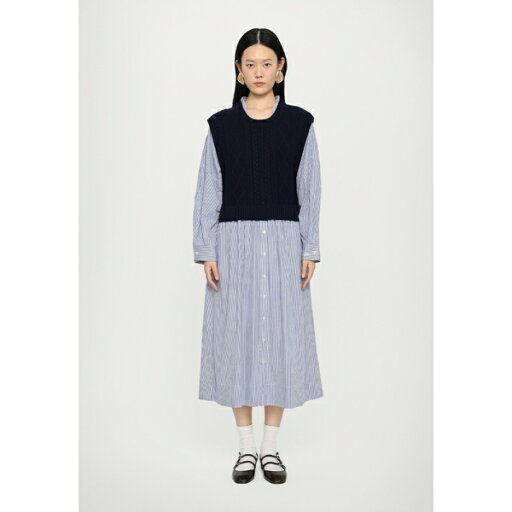 シー レディース ワンピース トップス CALEB CABLE KNIT DRESS - Shirt dress - navy シー レディース ワンピース トップス CALEB CABLE KNIT DRESS - Shirt dress - navy