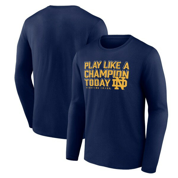 եʥƥ  T ȥåץ Notre Dame Fighting Irish Fanatics Branded Play Like A Champion Long Sleeve TShirt Navy