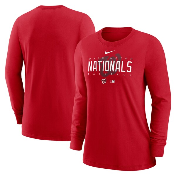 ナイキ レディース Tシャツ トップス Washington Nationals Nike Women's Authentic Collection Legend Performance Long Sleeve TShirt Red