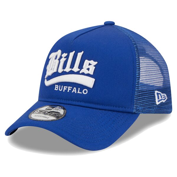ニューエラ メンズ 帽子 アクセサリー Buffalo Bills New Era Caliber Trucker 9FORTY Adjustable Hat Royal