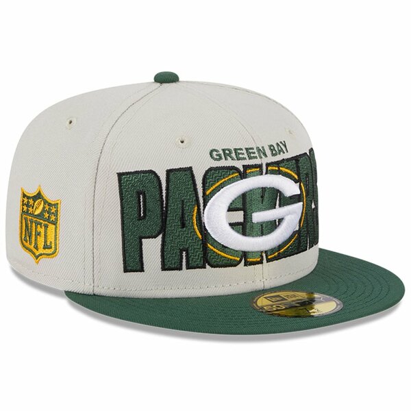 ニューエラ メンズ 帽子 アクセサリー Green Bay Packers New Era 2023 NFL Draft On Stage 59FIFTY Fitted Hat Stone/Green