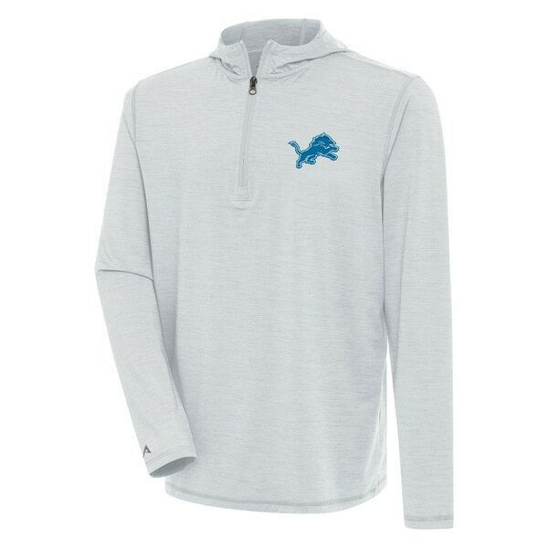 ƥ  㥱åȡ֥륾  Detroit Lions Antigua Tidy QuarterZip Pullover Hoodie Heather Gray