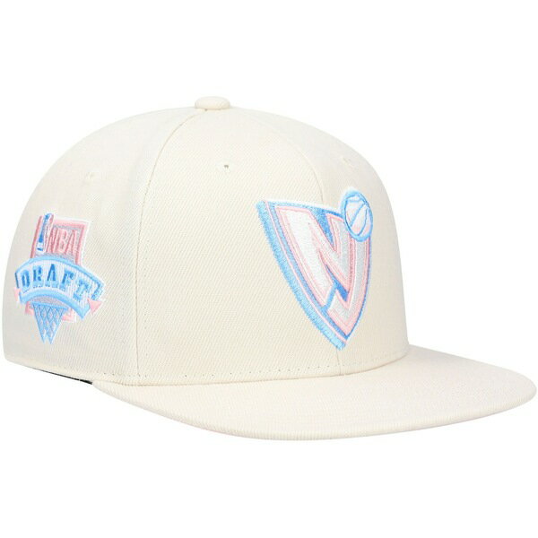 ~b`F&lX Y Xq ANZT[ New Jersey Nets Mitchell & Ness x Lids NBA Draft Hardwood Classics Cake Pop Fitted Hat Cream