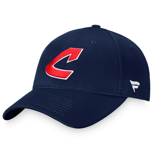ファナティクス メンズ 帽子 アクセサリー Cleveland Indians Fanatics Branded Cooperstown Collection Core Adjustable Hat Navy