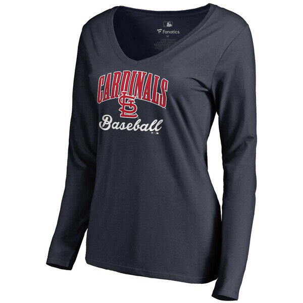 t@ieBNX fB[X TVc gbvX St. Louis Cardinals Women's Victory Script Long Sleeve TShirt Navy