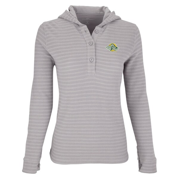 ビンテージアパレル レディース パーカー・スウェットシャツ アウター Alaska Anchorage Seawolves Women's Baja Pullover Hoodie Gray/White