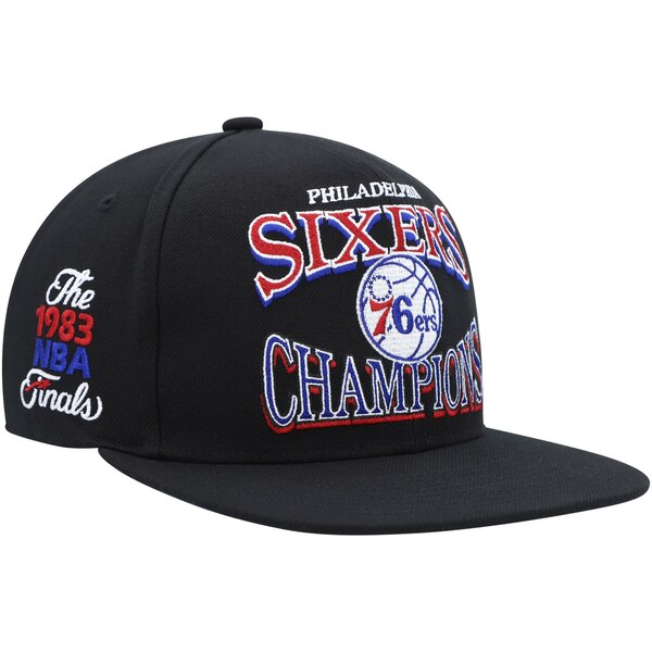 ミッチェル&ネス メンズ 帽子 アクセサリー Philadelphia 76ers Mitchell & Ness Hardwood Classics SOUL Champions Era Diamond Snapback Hat Black