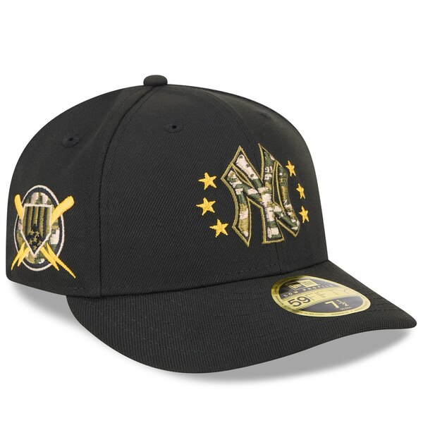 j[G Y Xq ANZT[ New York Yankees New Era 2024 Armed Forces Day Low Profile 59FIFTY Fitted Hat Black