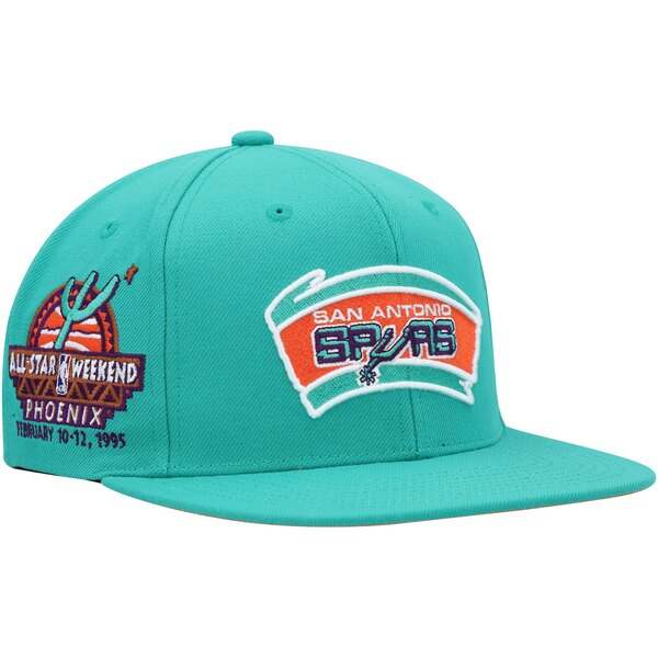 ミッチェル&ネス メンズ 帽子 アクセサリー San Antonio Spurs Mitchell & Ness Hardwood Classics 1995 NBA AllStar Weekend Desert Snapback Hat Turquoise