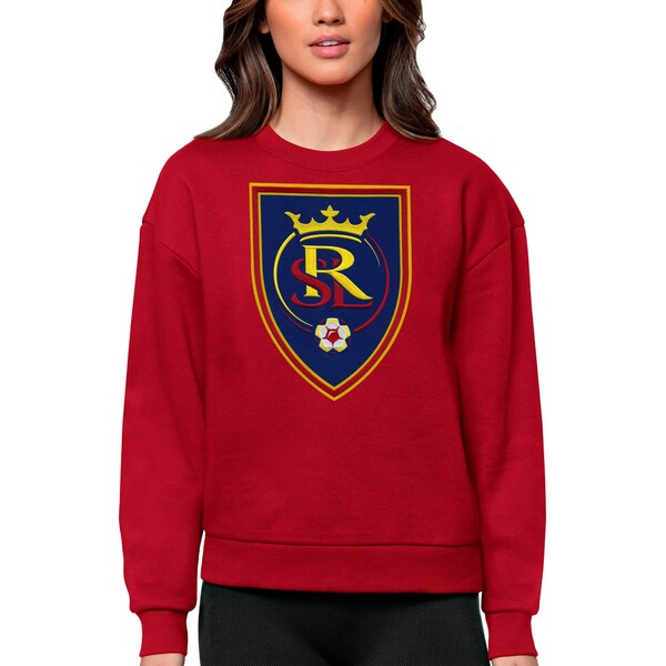 アンティグア レディース パーカー・スウェットシャツ アウター Real Salt Lake Antigua Women's Team Logo Victory Pullover Sweatshirt Red
