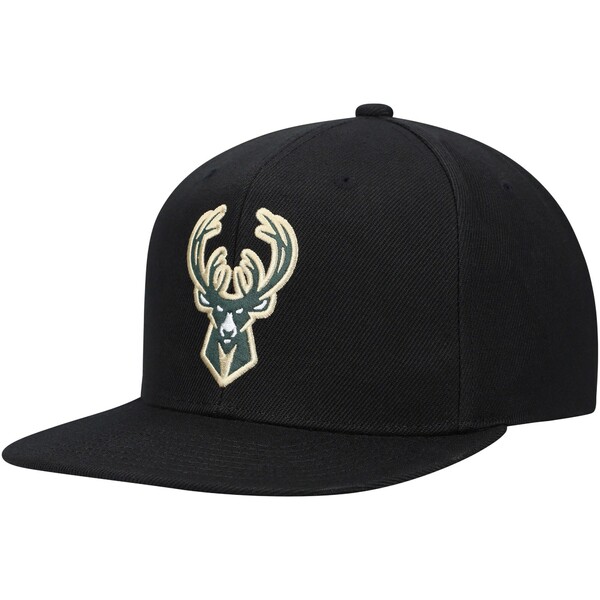 楽天astyミッチェル&ネス メンズ 帽子 アクセサリー Milwaukee Bucks Mitchell & Ness x Lids Team Satin Undervisor Snapback Hat Black