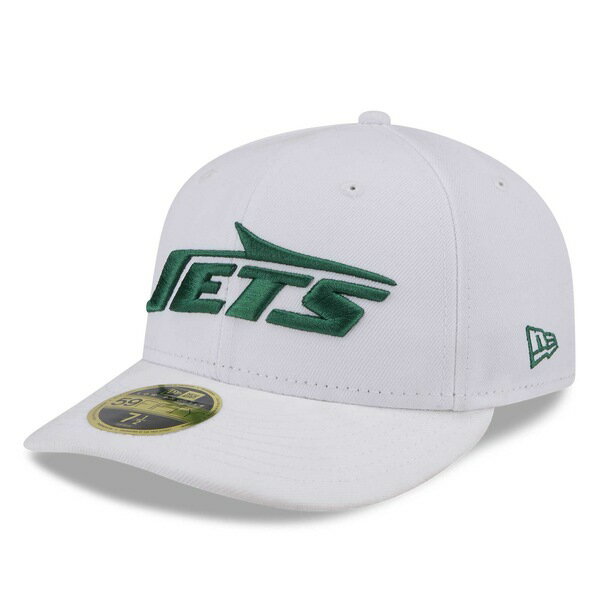 j[G Y Xq ANZT[ New York Jets New Era Wordmark Omaha Low Profile 59FIFTY Fitted Hat White